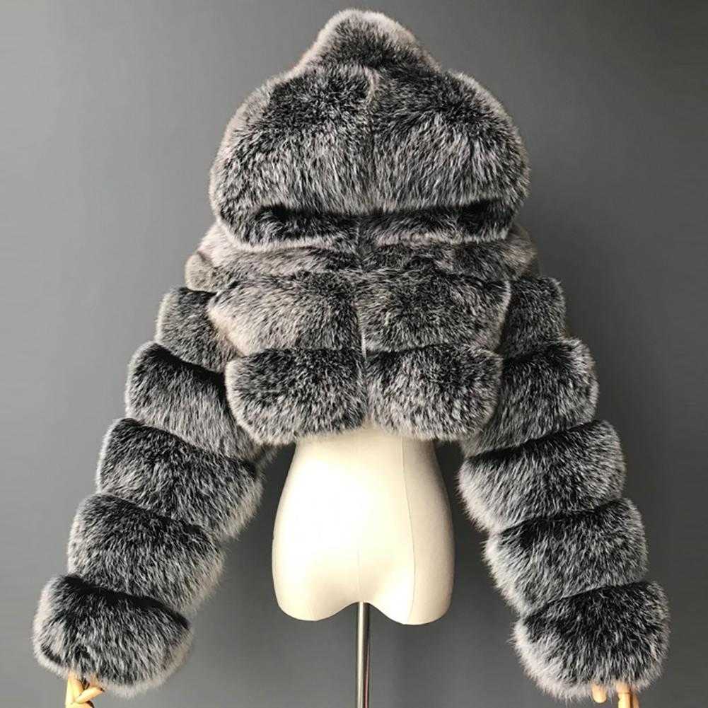 Women Fashion Winter Faux Fur Cropped Coat Fluffy Zip Hooded Warm Short Jacket Y1015, Black
Women Fashion Winter Faux Fur Cropped Coat Fluffy Zip Hooded Warm Short Jacket Y1015, Black
