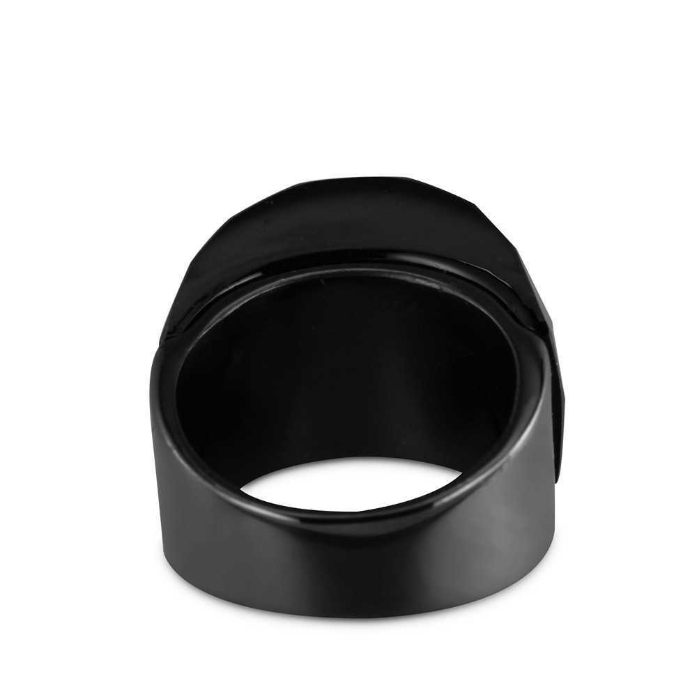 ZMZY Fashion Black Large Rings for Women Wedding Jewelry Big Crystal Stone Ring 316L Stainless Steel Anillos 210701