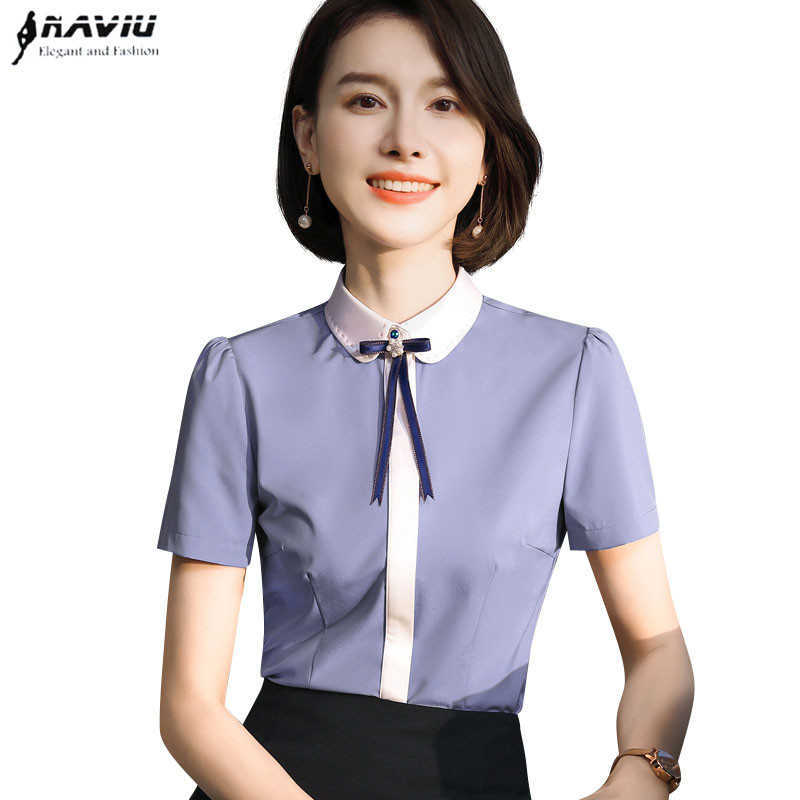 Shirt Women Summer Slim Professional Short Sleeve Chiffon Blouses Office Ladies Formal Work Bow Tops 210604, White
Shirt Women Summer Slim Professional Short Sleeve Chiffon Blouses Office Ladies Formal Work Bow Tops 210604, White