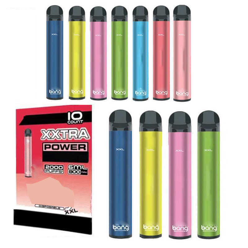 Bang XXL Disposable Vape Pen Electronic Device 800mAh Battery 6ml Pods 2000 Puffs wholesale XXtra vaporizer starter Kit, Silver 
Bang XXL Disposable Vape Pen Electronic Device 800mAh Battery 6ml Pods 2000 Puffs wholesale XXtra vaporizer starter Kit, Silver