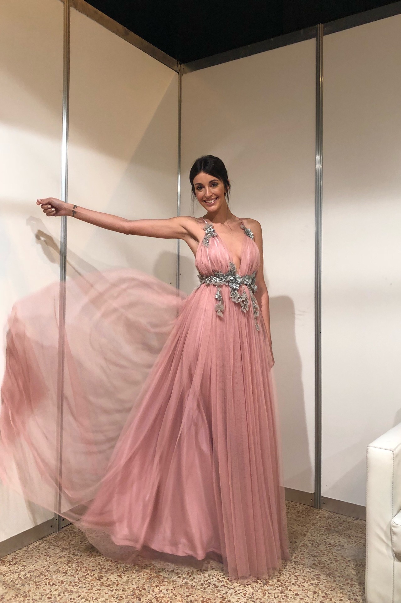 Sexy Spaghetti Long Prom Dresses High Waist Backless Tulle Party Dress Appliques Pale Blue Lace Flowers Women Cheap Plus Size Evening Gowns