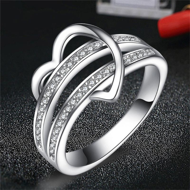 Wedding Rings Women's 2021 Trend Creative Double-row Zircon Heart Engagement Ring Finger Jewelry For Women Anel Aneis
Wedding Rings Women's 2021 Trend Creative Double-row Zircon Heart Engagement Ring Finger Jewelry For Women Anel Aneis