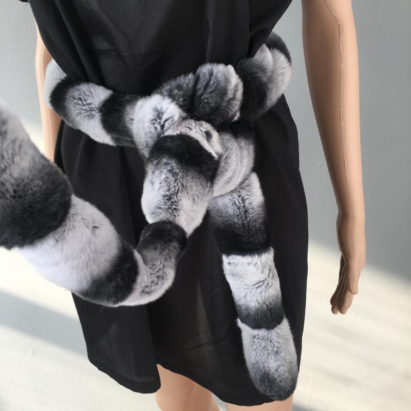 Scarves Chinchilla Real Rex Fur Neck Men And Women Identical Style Scarf Low-price Sales Are Limited Natural Collar