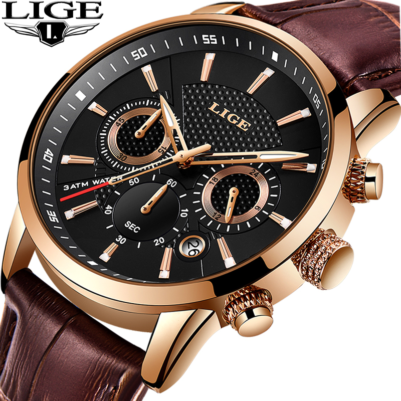 Reloje LIGE Stainless Steel Rose Gold Case Men Watch Male Leather Automatic date Quartz Watches Mens Waterproof Sport Clock 210303, Slivery;brown
Reloje LIGE Stainless Steel Rose Gold Case Men Watch Male Leather Automatic date Quartz Watches Mens Waterproof Sport Clock 210303, Slivery;brown