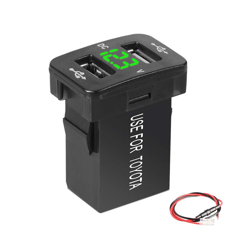 Dual USB QC Car Socket Charger 12-24V Voltmeter LED Car Accessories Power Adapter For Toyota Quick Charge For Mobile Phone Modification Parts, As the options below
Dual USB QC Car Socket Charger 12-24V Voltmeter LED Car Accessories Power Adapter For Toyota Quick Charge For Mobile Phone Modification Parts, As the options below