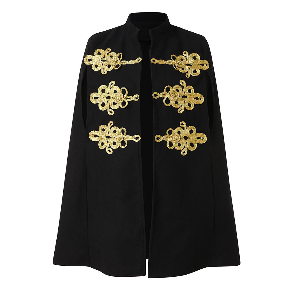 Ladies coats Fashion vintage fur Embroidery Mediaeval Cloak Retro Gothic Cape Overcoat Full Length coats jackets women Clothes T200113