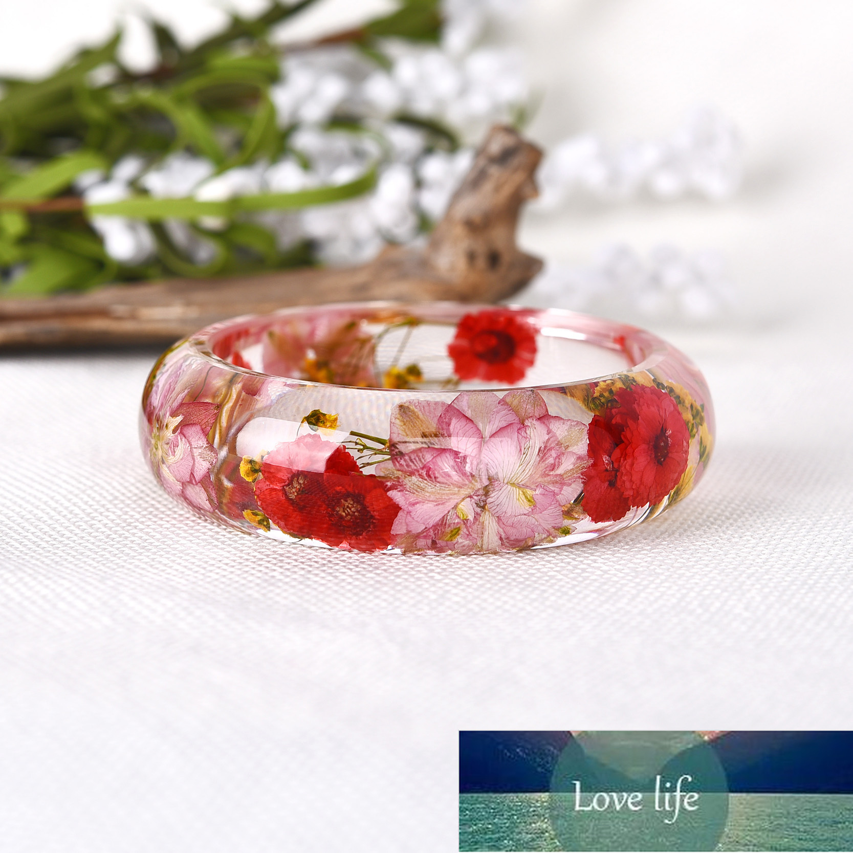 New Dried Flower Resin Bracelet Bangle Real Flower Inside of Bangle Jewelry Best Gifts for Women and Friends Factory price expert design Quality Lates