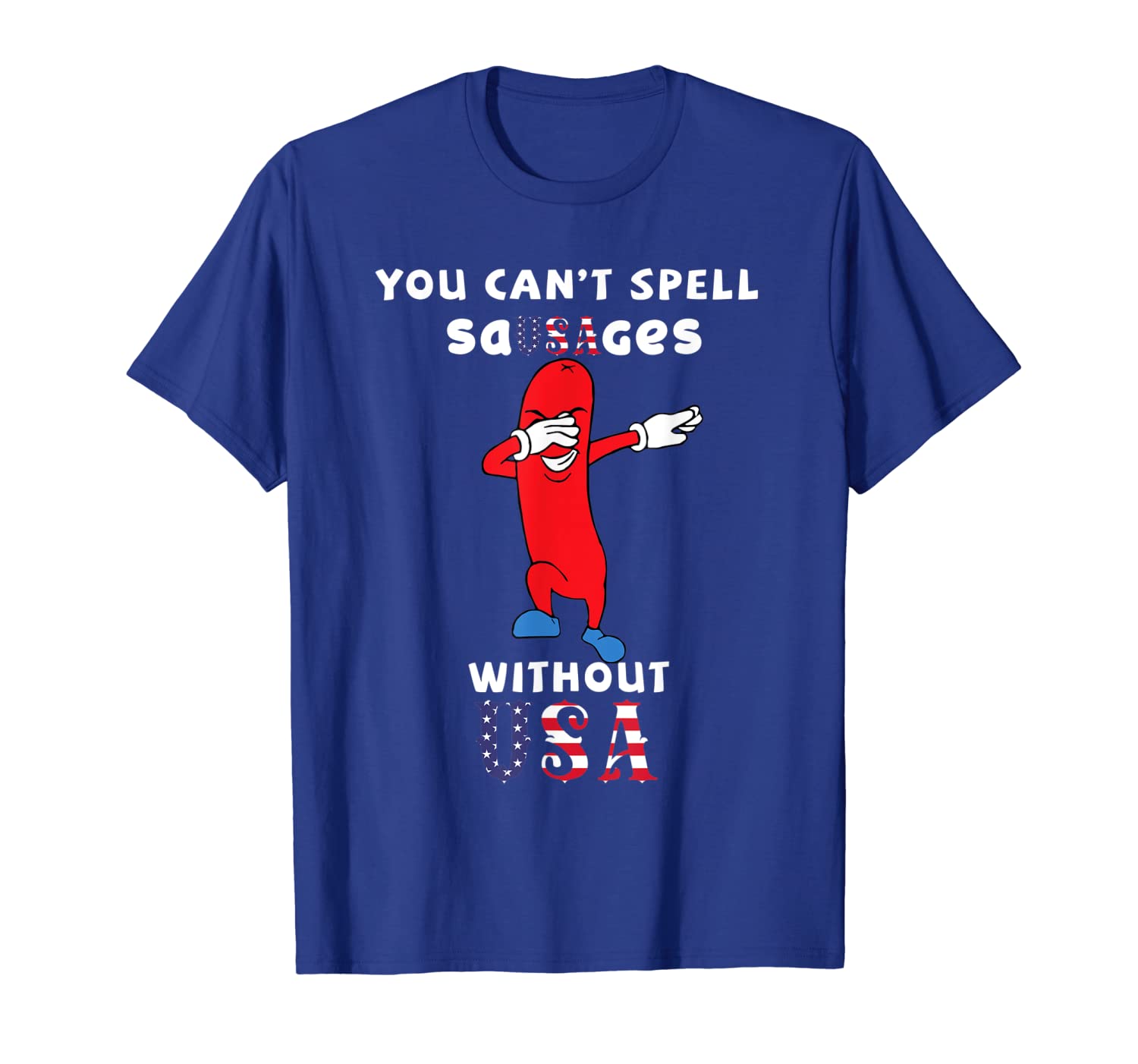 you can't spell sausage without usa dabbing sausage july 4th t-shirt, White;black
you can't spell sausage without usa dabbing sausage july 4th t-shirt, White;black