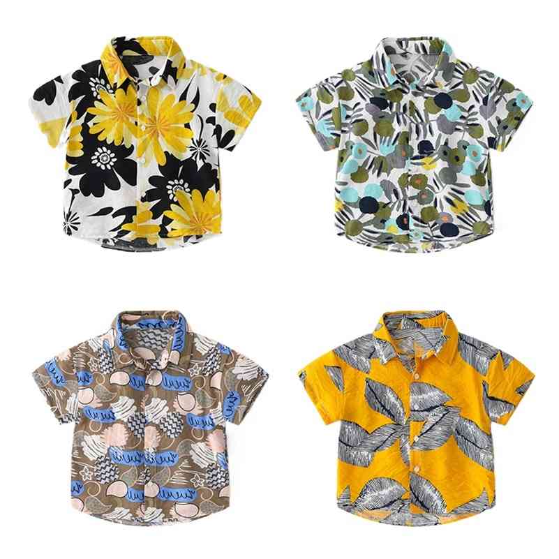 Summer Bohemian style boys fashion floral short sleeve shirts children soft thin cotton beach holiday Tops 210708
Summer Bohemian style boys fashion floral short sleeve shirts children soft thin cotton beach holiday Tops 210708