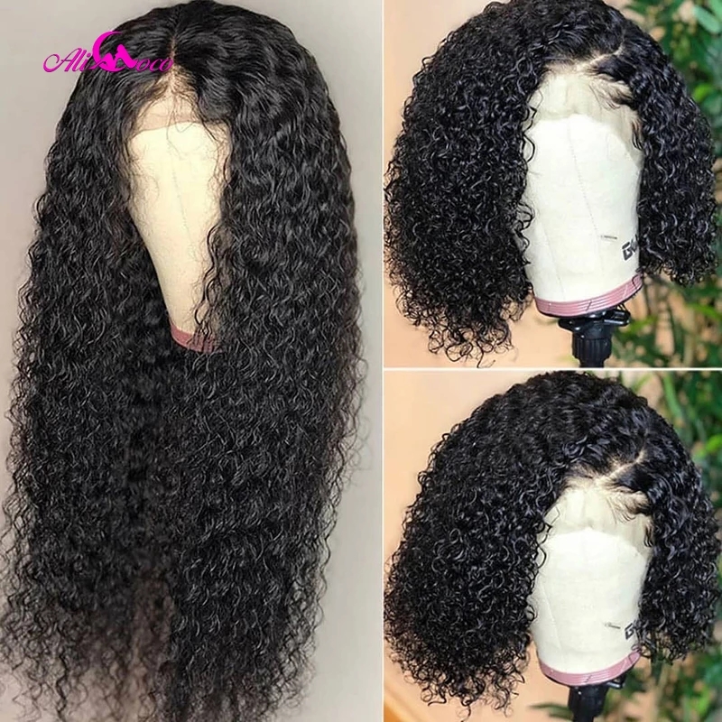 Transparent Short Curly Bob Lace Front Synthetic Hair Wigs Brazilian Lace Frontal Wigs For Women Natural hairline