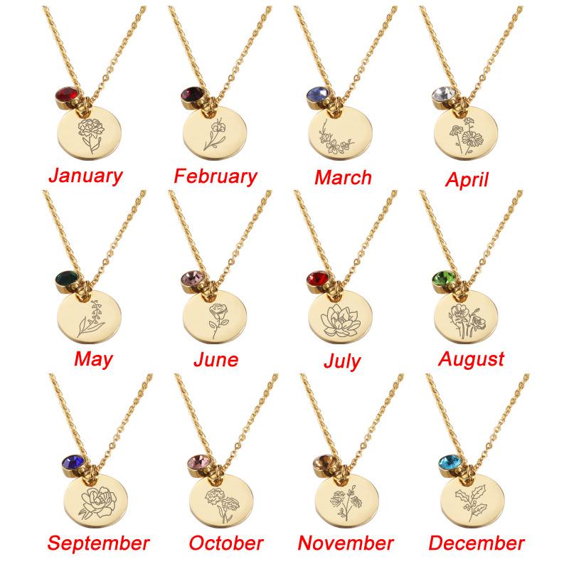 Pendant Necklaces Birth Month Flower Necklace Dainty Engraved Stainless Steel Birthday Peanut Stone For Women Girls
Pendant Necklaces Birth Month Flower Necklace Dainty Engraved Stainless Steel Birthday Peanut Stone For Women Girls