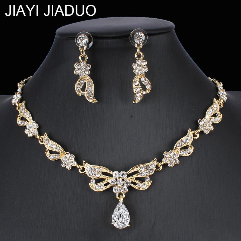Wedding Jewelry Sets Jiayijiaduo Fashion Zircon Women Set Classic Bride Bow Necklace Earrings Gold Color, Slivery;golden
Wedding Jewelry Sets Jiayijiaduo Fashion Zircon Women Set Classic Bride Bow Necklace Earrings Gold Color, Slivery;golden