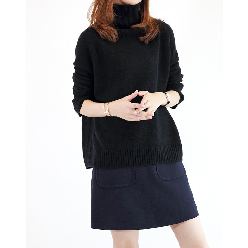 winter thick pullover wool sweater women turtleneck long sleeve knitted jumpers female loose sweater 210218