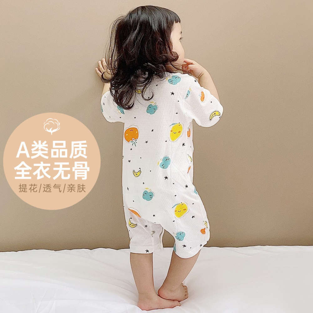 Baby's one-piece clothes summer thin pure cotton pajamas boys and girls crawling short sleeve born baby ha, White
Baby's one-piece clothes summer thin pure cotton pajamas boys and girls crawling short sleeve born baby ha, White