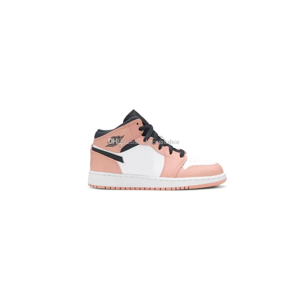 

jumpman 1 Mid GS Pink Quartz Basketball Shoes 1s Men Women Sneakers High quality SKU:555112 603 (Delivery within 24 hours), Sku dc0350 100