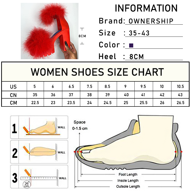 Woman Furry High Heels Pumps Buckle Platform Heels Sandals With Fur Women Square Heel Ankle Strap Open Rubber Party 2020 J2023