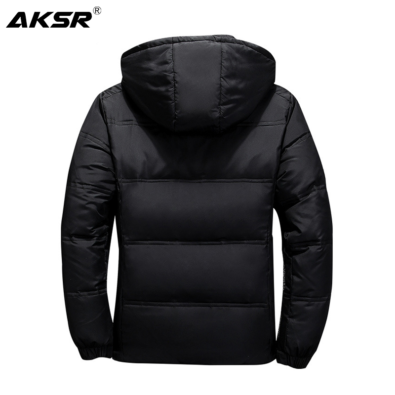 AKSR Men's Winter Down Jacket Coat White Duck Down Jackets with A Hood Thick Thermal Warm Outwear Puffy Jacket Doudoune Homme 201225