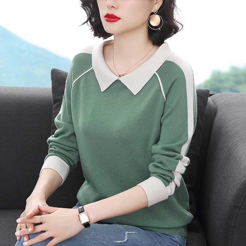 Sueter Mujer Winter Pullover and Sweaters Turn Down Collar Long Sleeve Basic Pull Jumpers Casual Office sweater Roupas 210604, The picture color
Sueter Mujer Winter Pullover and Sweaters Turn Down Collar Long Sleeve Basic Pull Jumpers Casual Office sweater Roupas 210604, The picture color