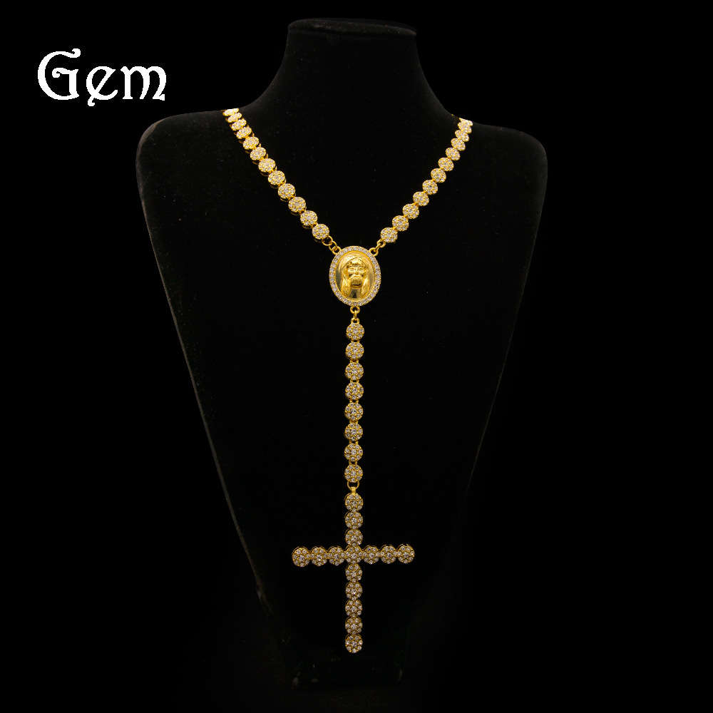 Fashion classic hip hop jewelry Jesus round row Necklace mosaic cross Rosary shape
Fashion classic hip hop jewelry Jesus round row Necklace mosaic cross Rosary shape