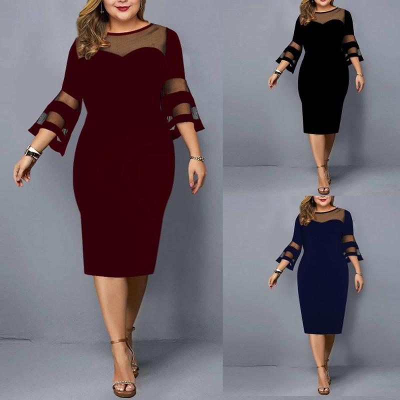 Casual Dresses Temperament Formal Dress Flare Sleeve Plus Size Sexy Pure Color Slim Midi, Black;gray
Casual Dresses Temperament Formal Dress Flare Sleeve Plus Size Sexy Pure Color Slim Midi, Black;gray