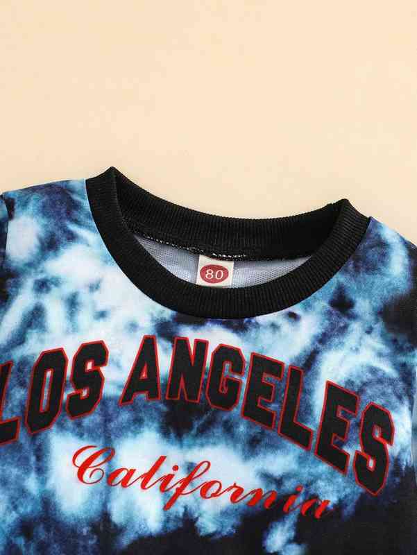 Baby Tie Dye Letter Graphic Pullover SHE