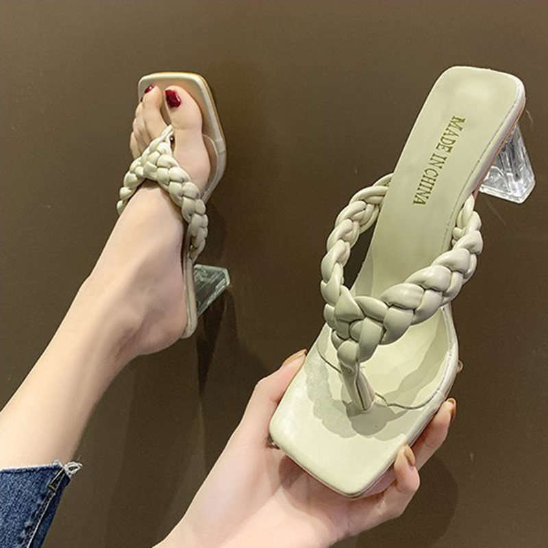 2021 New Fashion Weave Transparent High Heels Slippers Women Sexy Clip Toe Party Shoes Woman Pu Leather Outdoor Slides -42 041s, Green
2021 New Fashion Weave Transparent High Heels Slippers Women Sexy Clip Toe Party Shoes Woman Pu Leather Outdoor Slides -42 041s, Green