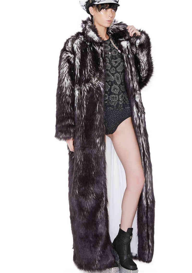 Led Coat Long Fur Women's With Light Stage Suit Jacket Women Clothes 211213