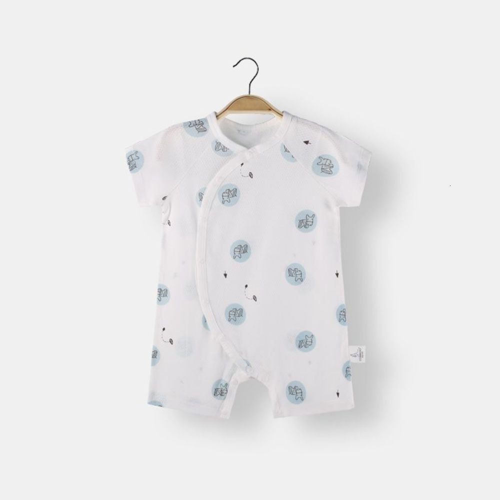 Summer baby short sleeve one piece born mesh jacquard thin creeping suit class a pajamas, White
Summer baby short sleeve one piece born mesh jacquard thin creeping suit class a pajamas, White