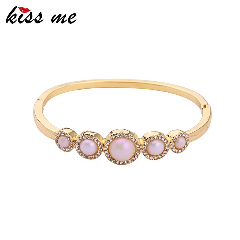 Bangle Kissme Exquisite Crystal Imitation Pearl Cuff Bracelets For Women Gold Color Environmental Alloy 2021 Fashion Jewelry
Bangle Kissme Exquisite Crystal Imitation Pearl Cuff Bracelets For Women Gold Color Environmental Alloy 2021 Fashion Jewelry