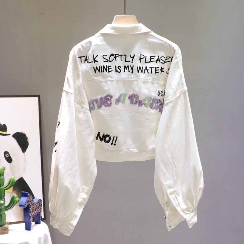 Women' T-Shirt Jacket women' baggy jeans, short, printed, casual, for women, cartoon, sequins, white fashions, ICPR, 1# shoe box 
Women' T-Shirt Jacket women' baggy jeans, short, printed, casual, for women, cartoon, sequins, white fashions, ICPR, 1# shoe box