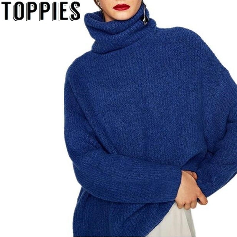 Winter Women Turtleneck Oversized Sweaters Batwing Sleeves Loose Comfy Pullovers Solid Colors Women Sweater Tops T200319