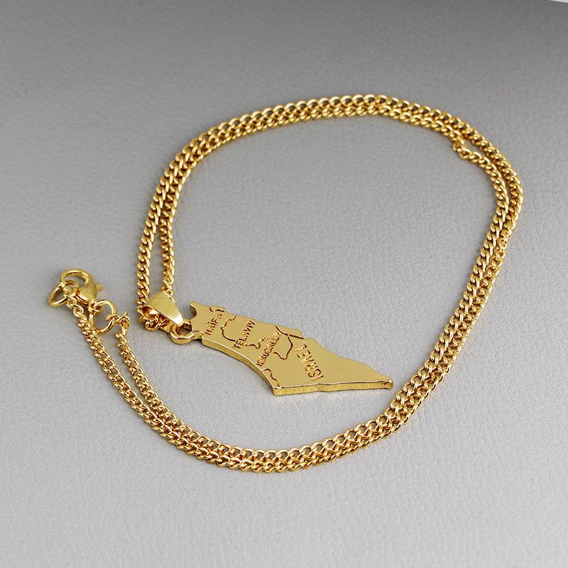 Pendant Necklaces Golden Israel Palestine Map Men's Personality Necklace Geometric, Silver
Pendant Necklaces Golden Israel Palestine Map Men's Personality Necklace Geometric, Silver