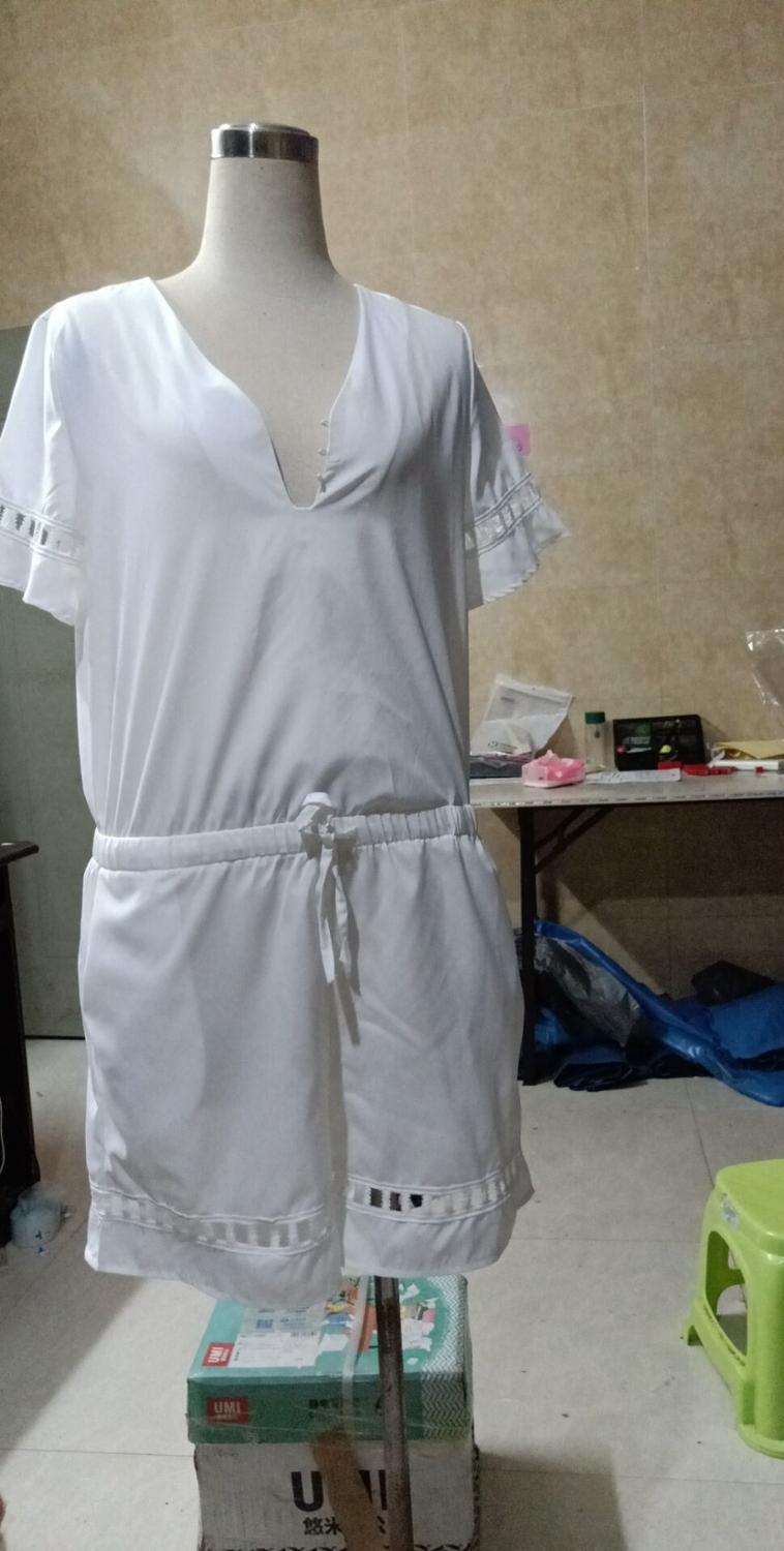 Jumpsuit Shorts White Black Blue Red Bandage Plus Size Xxxl Xxxxl Xxxxxl Romper Women Summer Overalls Combishort Femme Ete T200527