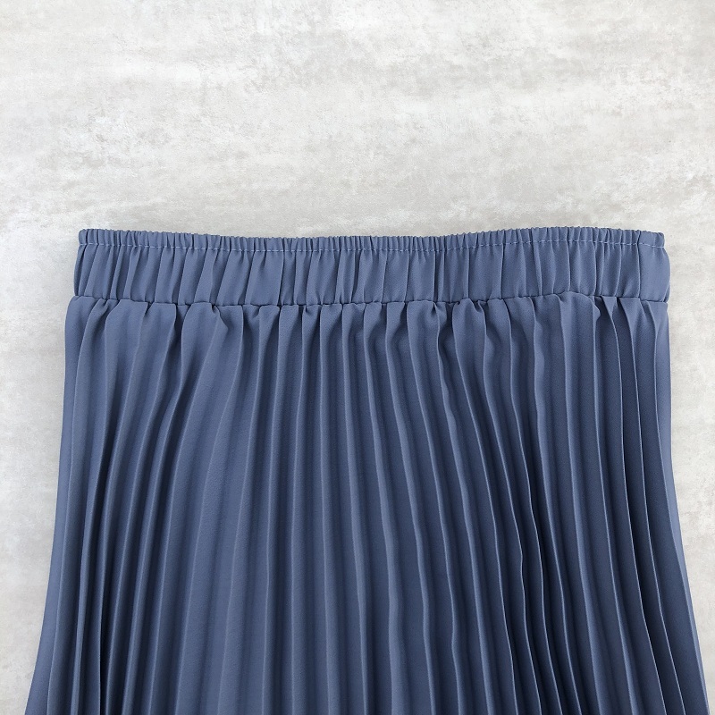 Spring Summer Women Midi Skirts Chiffon Pleated High Waist Long Skirts Stretched Daily Casual Style Women's Skirt Jupe Femme 210309