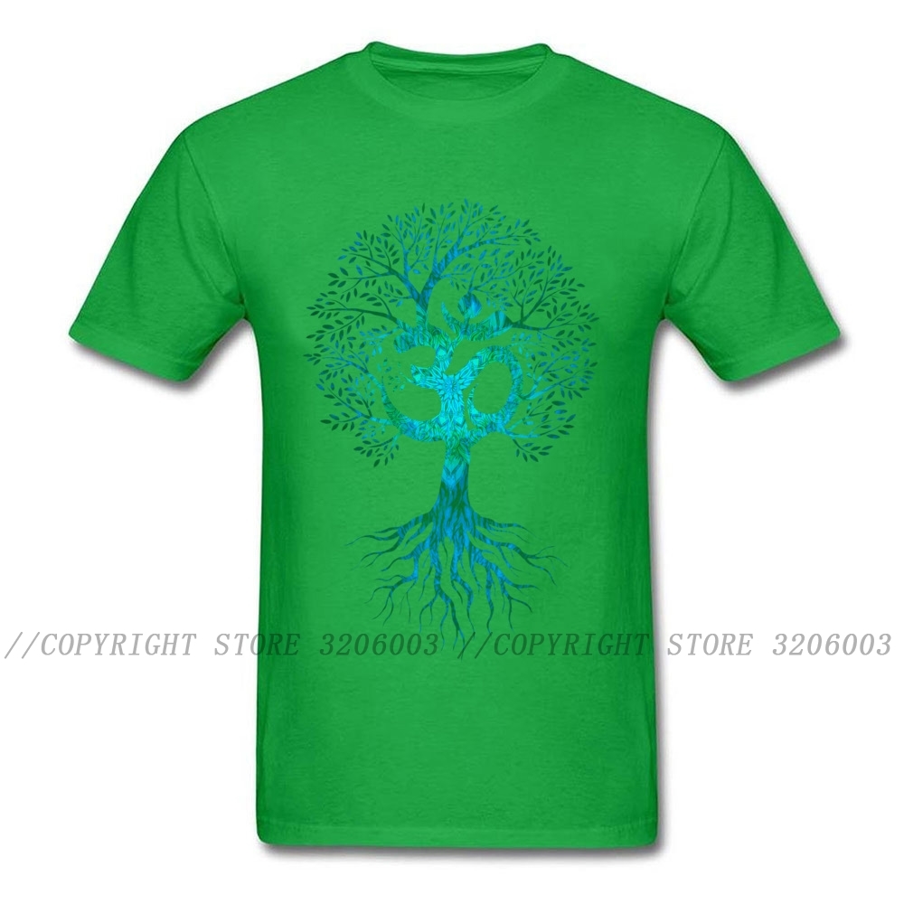 Men Tshirt Om Tree Of Life T Shirt Black T-shirt Europe Tops Tees Cotton Fabric Slim Fit Thanksgiving Day Clothes Birthday Gift 210225
