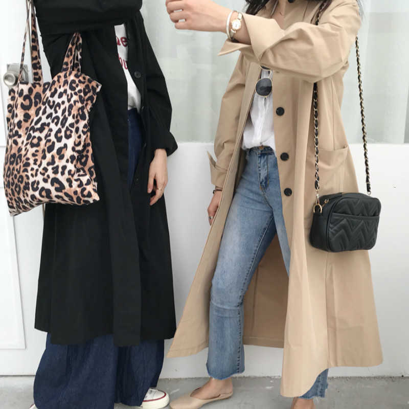 Women Autumn Long Sleeve cloak Trench Coat Female Pocket cardigan Straight Shirt Windbreaker Manteau Femme Hiver Overcoat 210914