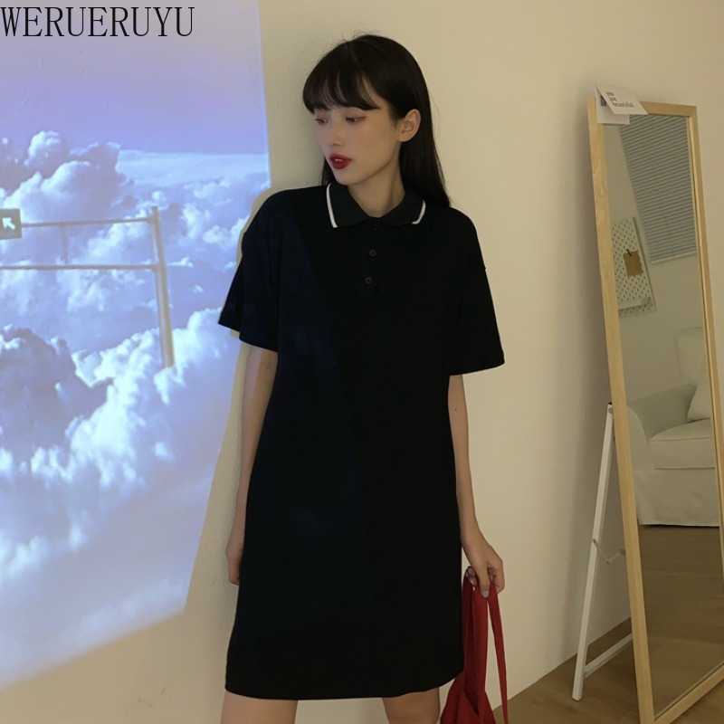 WERUERUYU Short Sleeve Casual Dress Elegant Vintage Plus Size Women Clothes Black Dress POLO Neck T-shirt Harajuku 210608, Photo color
WERUERUYU Short Sleeve Casual Dress Elegant Vintage Plus Size Women Clothes Black Dress POLO Neck T-shirt Harajuku 210608, Photo color