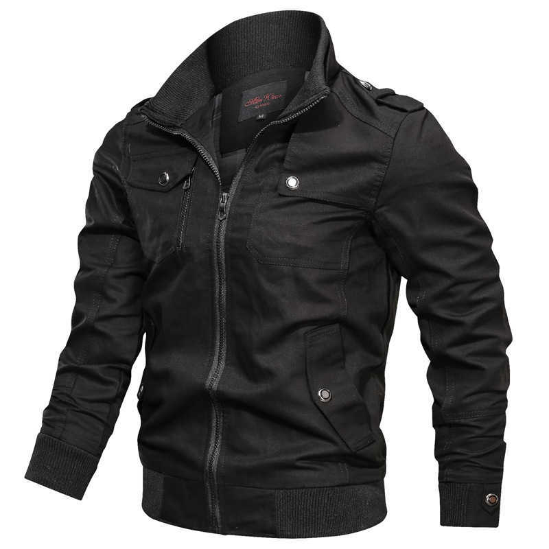casual solid color jacket zipper collar large men's cotton sport quick dry bomber 211009