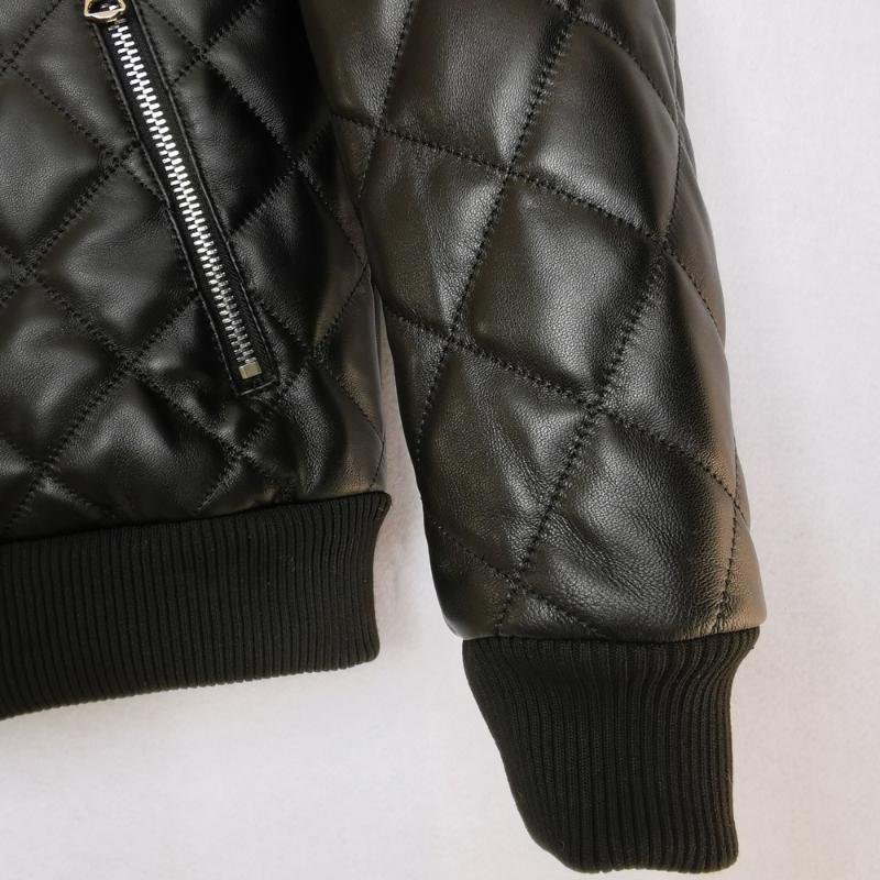 Men's Leather & Faux Early Winter Deep Autumn Warm Genuine Jacket Men Quilted Plaid Soft Sheepskin Coat Man Asian Size 4XL M264