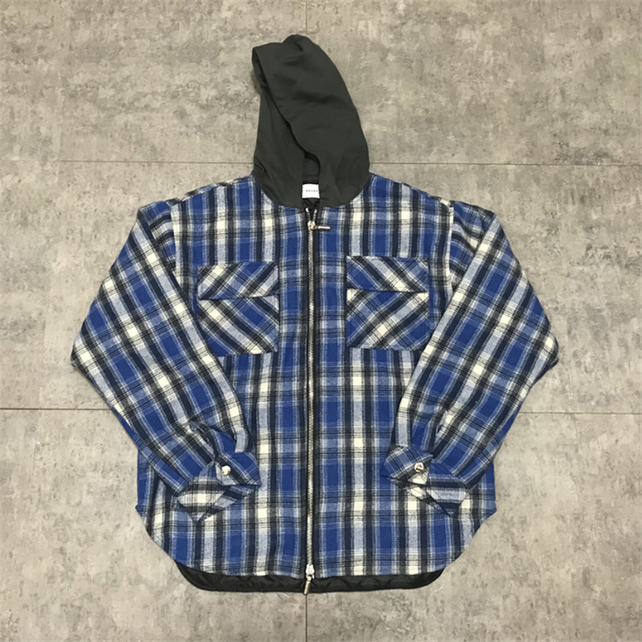 RHUDE Checked Jacket Men Women Zipper Blue Plaid Rhude Jackets Oversize Good Quality High Street Coats, Black
RHUDE Checked Jacket Men Women Zipper Blue Plaid Rhude Jackets Oversize Good Quality High Street Coats, Black