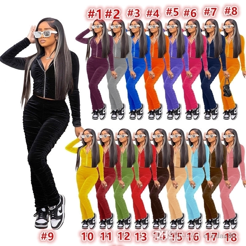 Women Velvet Two Piece Pants Set Tracksuits Designers Clothes Velour Sweatpants And Hoodie Pleated Jacket Stacked Outfits, Mix or give list
Women Velvet Two Piece Pants Set Tracksuits Designers Clothes Velour Sweatpants And Hoodie Pleated Jacket Stacked Outfits, Mix or give list