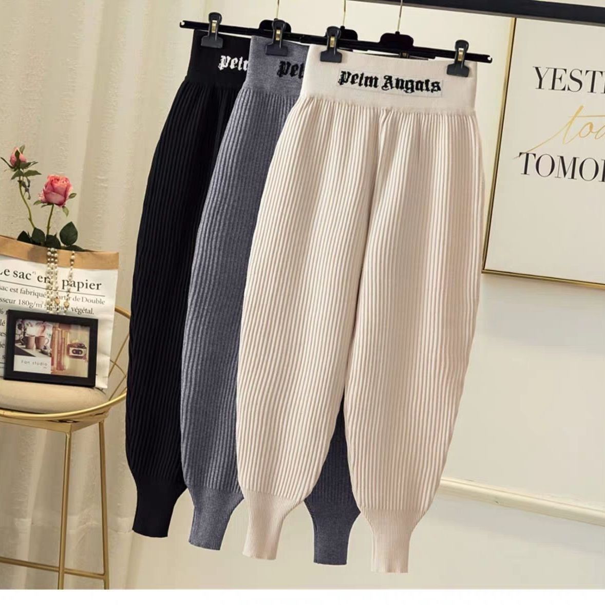 2021 Hare Women's New Fall Ankle-tied Tightly Knit Elastic High-waist Loose Letters Random Woman's Pants 2xle, Black
2021 Hare Women's New Fall Ankle-tied Tightly Knit Elastic High-waist Loose Letters Random Woman's Pants 2xle, Black