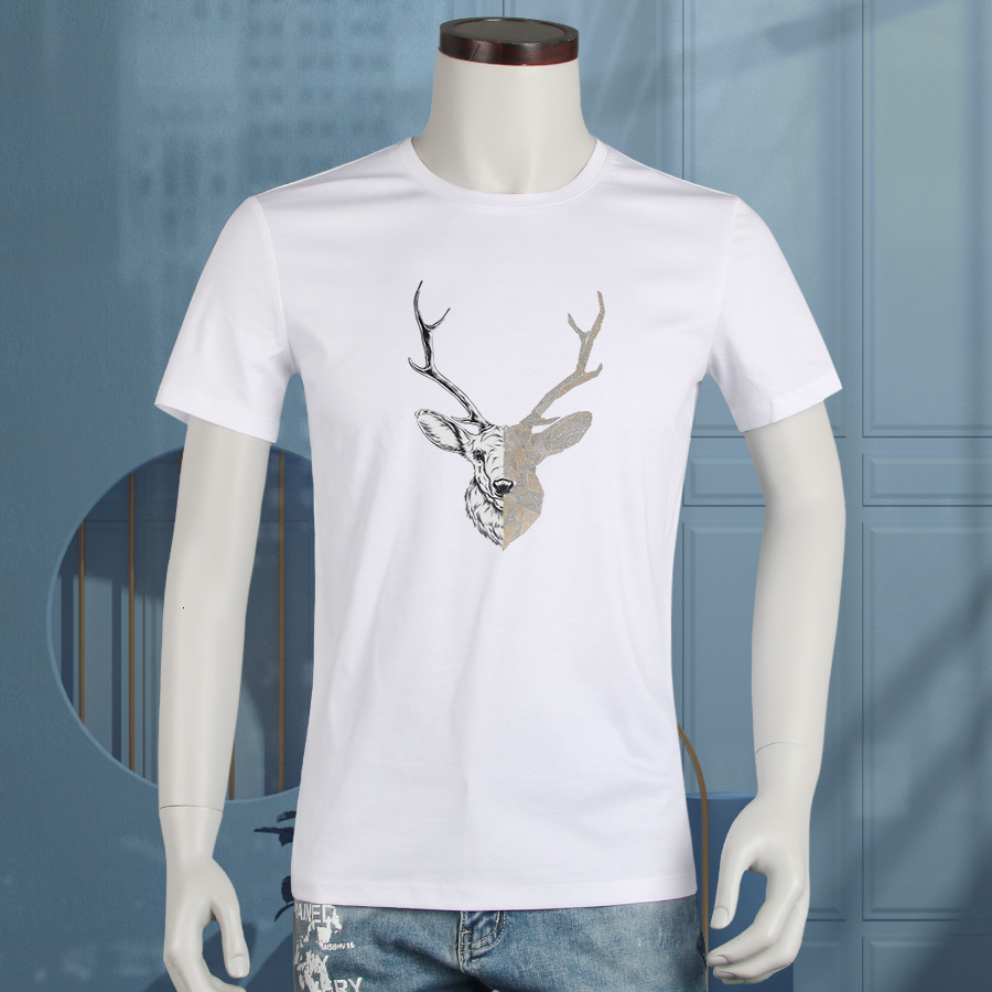 2021 summer 80 thread count double-sided mercerized cotton men's round neck short sleeve T-shirt bronzing ice feeling fashion, White
2021 summer 80 thread count double-sided mercerized cotton men's round neck short sleeve T-shirt bronzing ice feeling fashion, White