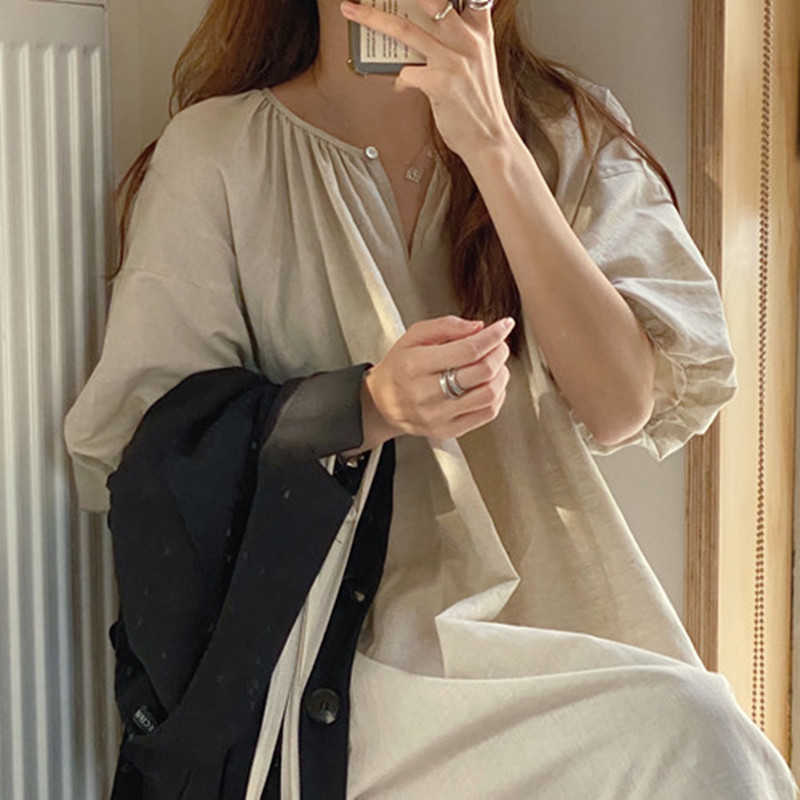 French Vintage Women Dress Plus Size Backless Dresses Woman Loose Wasit V-Neck Puff Sleeve All-match 210604, Apricot
French Vintage Women Dress Plus Size Backless Dresses Woman Loose Wasit V-Neck Puff Sleeve All-match 210604, Apricot