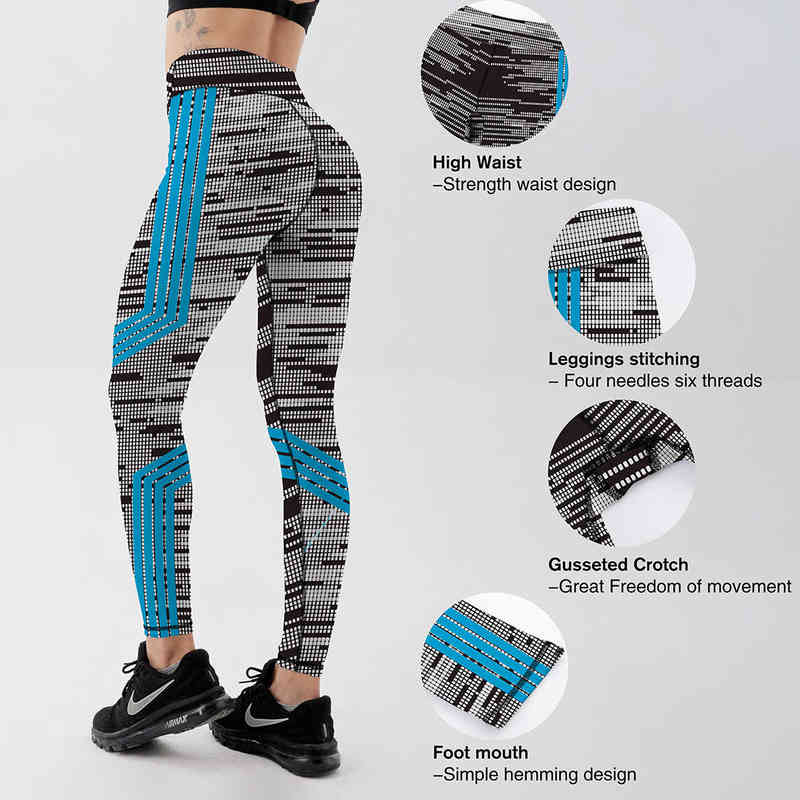 Style Fashion Women Floral Fitness Leggings Ladies Elastic Force Polyester Long Pants 211215