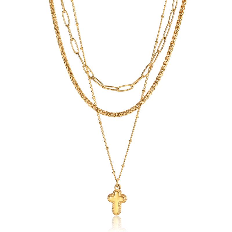 Chains Women Necklace Stack Set Layered Gold Color Stainless Steel Paperclip Wheat Satellite Link Chain 3pcs Tiny Cross Charm LDN253
Chains Women Necklace Stack Set Layered Gold Color Stainless Steel Paperclip Wheat Satellite Link Chain 3pcs Tiny Cross Charm LDN253