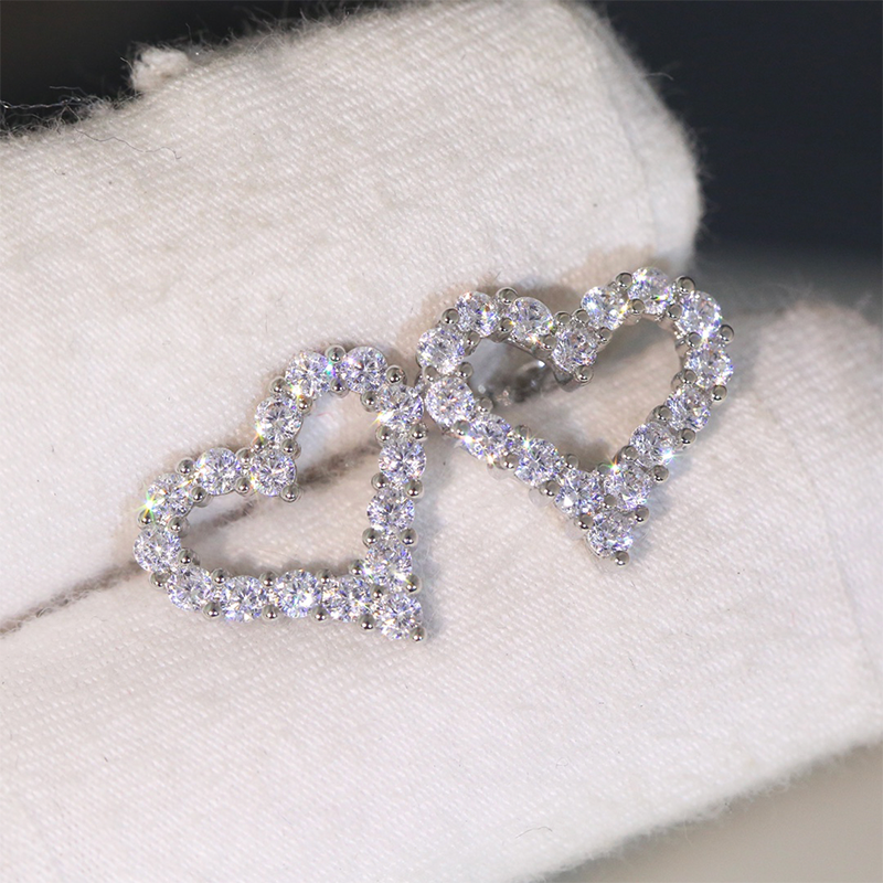 Earrings for Women Fashion 925 Sterling Silver Moissanite Stud Earing Engagement Wedding Gift Jewelry Wholesale