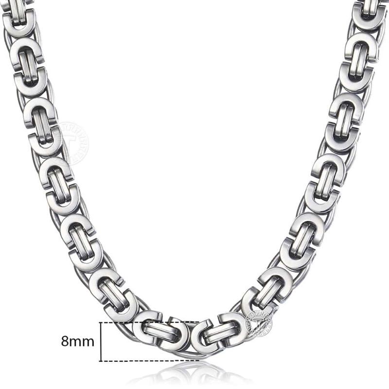 Chains 7911mm Stainless Steel Necklace For Men Women Flat Byzantine Link Chain Fashion Jewelry Gifts LKNN14