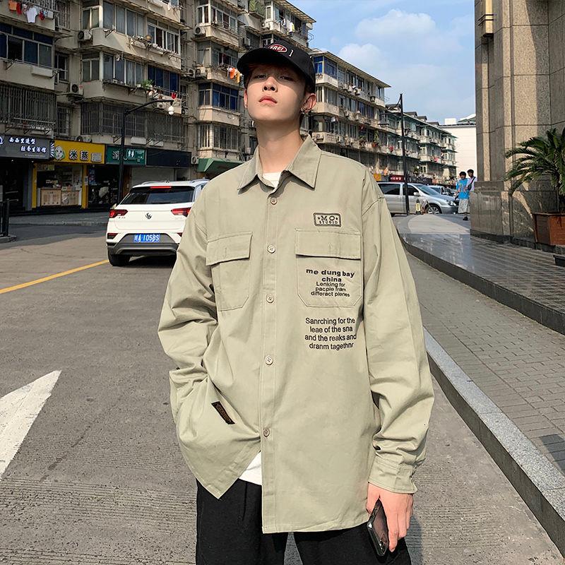 2021 Spring And Autumn New Youth Fashion Loose Personality Simple Letter Printing Long-sleeved Shirt Fashion Casual Top M-2XL