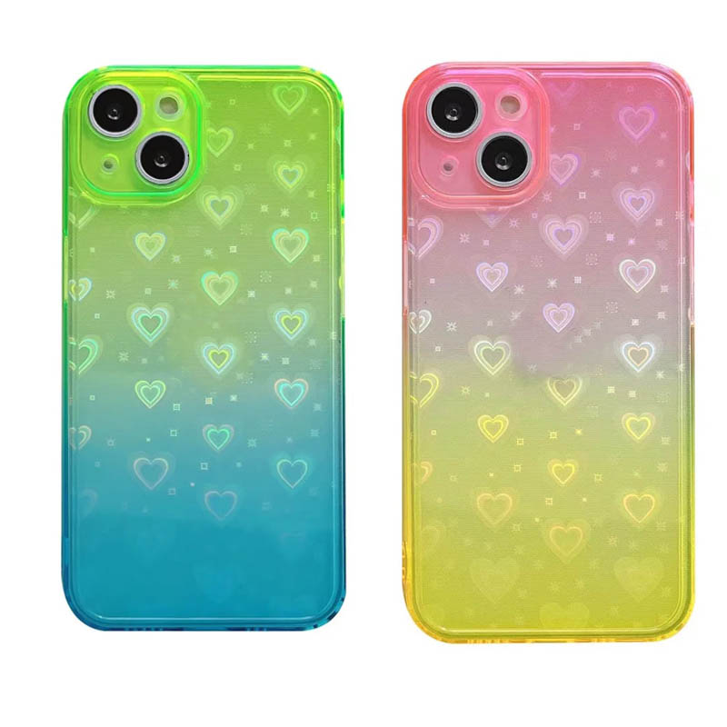Cute Love Heart Gradient Soft TPU Cases For Iphone 13 Pro Max 12 Mini 11 XR X XS 8 7 Plus Fashion Clear Crystal Fine Hole Dual Color Transarepnt Jelly Phone Skin Back cover, Pink 
Cute Love Heart Gradient Soft TPU Cases For Iphone 13 Pro Max 12 Mini 11 XR X XS 8 7 Plus Fashion Clear Crystal Fine Hole Dual Color Transarepnt Jelly Phone Skin Back cover, Pink